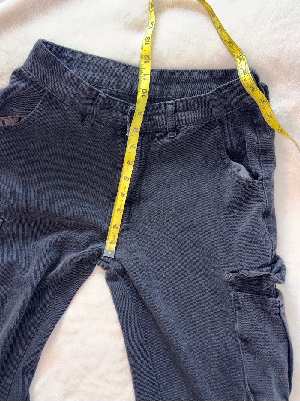 Black wash Cargo Pants sz S - Picture 6 of 7